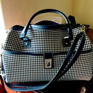 London Fog Oxford Hyperlight 16" Classic Satchel Travel Bag Blue Carry On.